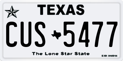 TX license plate CUS5477