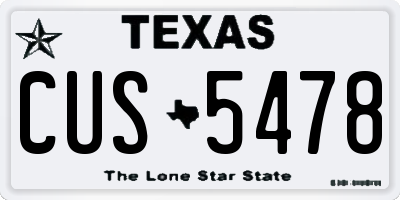 TX license plate CUS5478