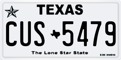 TX license plate CUS5479