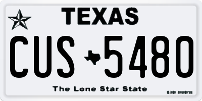 TX license plate CUS5480