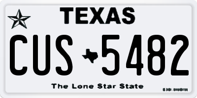 TX license plate CUS5482