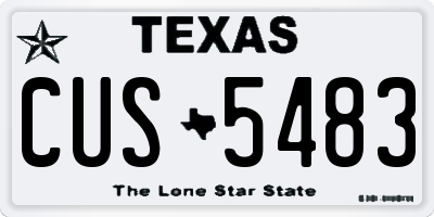 TX license plate CUS5483