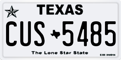 TX license plate CUS5485
