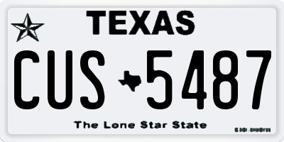 TX license plate CUS5487