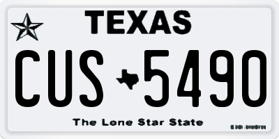 TX license plate CUS5490