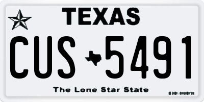 TX license plate CUS5491