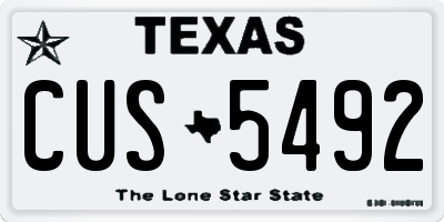 TX license plate CUS5492