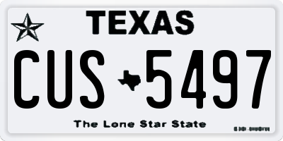 TX license plate CUS5497