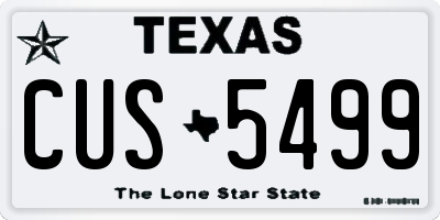 TX license plate CUS5499