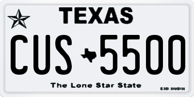 TX license plate CUS5500