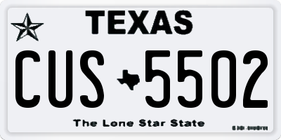 TX license plate CUS5502