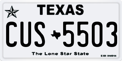 TX license plate CUS5503