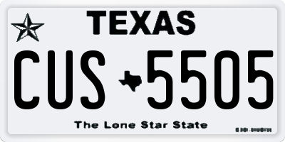 TX license plate CUS5505