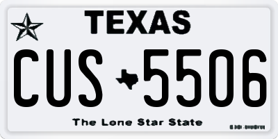 TX license plate CUS5506