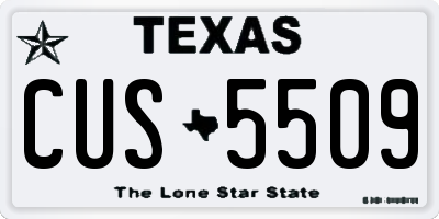 TX license plate CUS5509