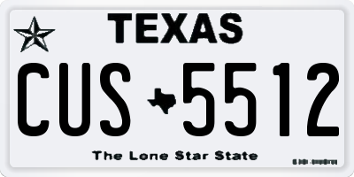 TX license plate CUS5512