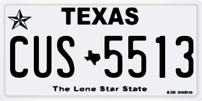 TX license plate CUS5513