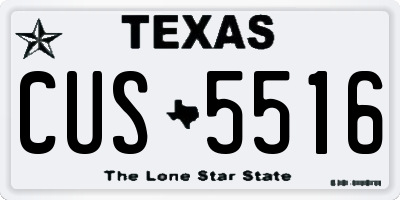 TX license plate CUS5516