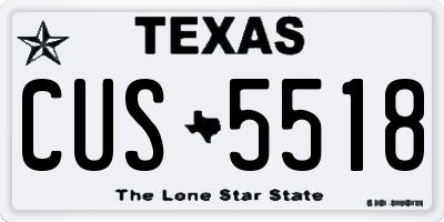 TX license plate CUS5518