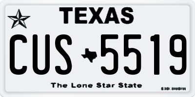 TX license plate CUS5519