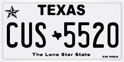 TX license plate CUS5520