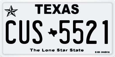 TX license plate CUS5521