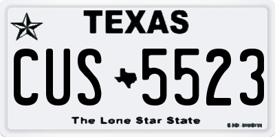 TX license plate CUS5523