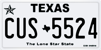 TX license plate CUS5524