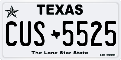 TX license plate CUS5525