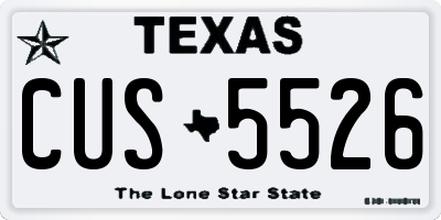 TX license plate CUS5526