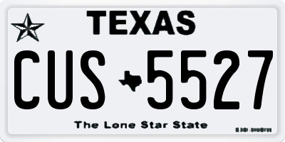 TX license plate CUS5527