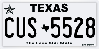 TX license plate CUS5528