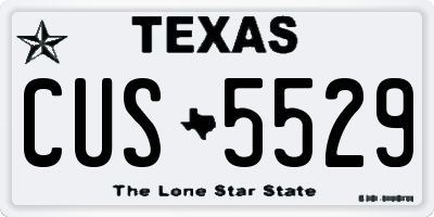 TX license plate CUS5529