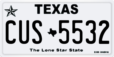 TX license plate CUS5532