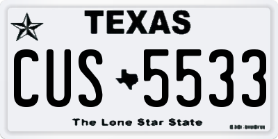 TX license plate CUS5533
