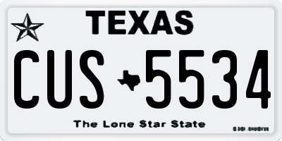TX license plate CUS5534