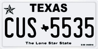 TX license plate CUS5535