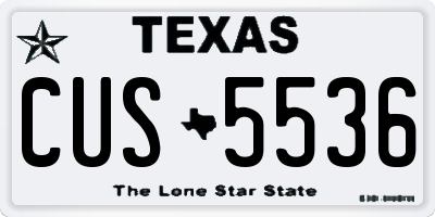 TX license plate CUS5536