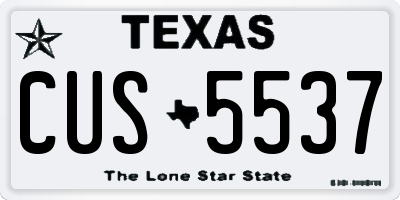 TX license plate CUS5537