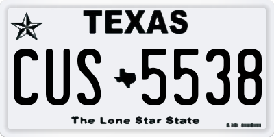 TX license plate CUS5538