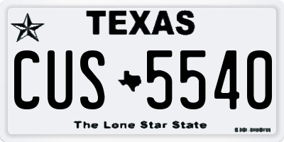 TX license plate CUS5540