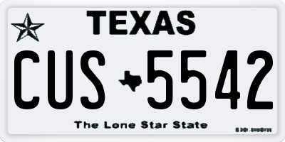 TX license plate CUS5542