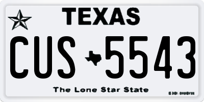 TX license plate CUS5543