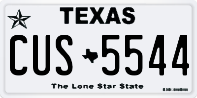 TX license plate CUS5544
