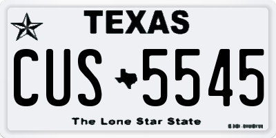 TX license plate CUS5545