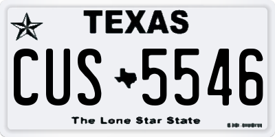 TX license plate CUS5546