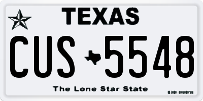 TX license plate CUS5548