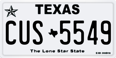TX license plate CUS5549