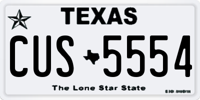TX license plate CUS5554