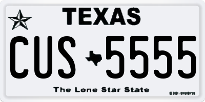 TX license plate CUS5555